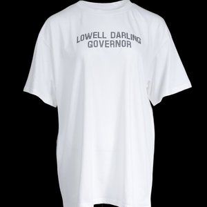 Shiny text three-dimensional pattern T-shirt